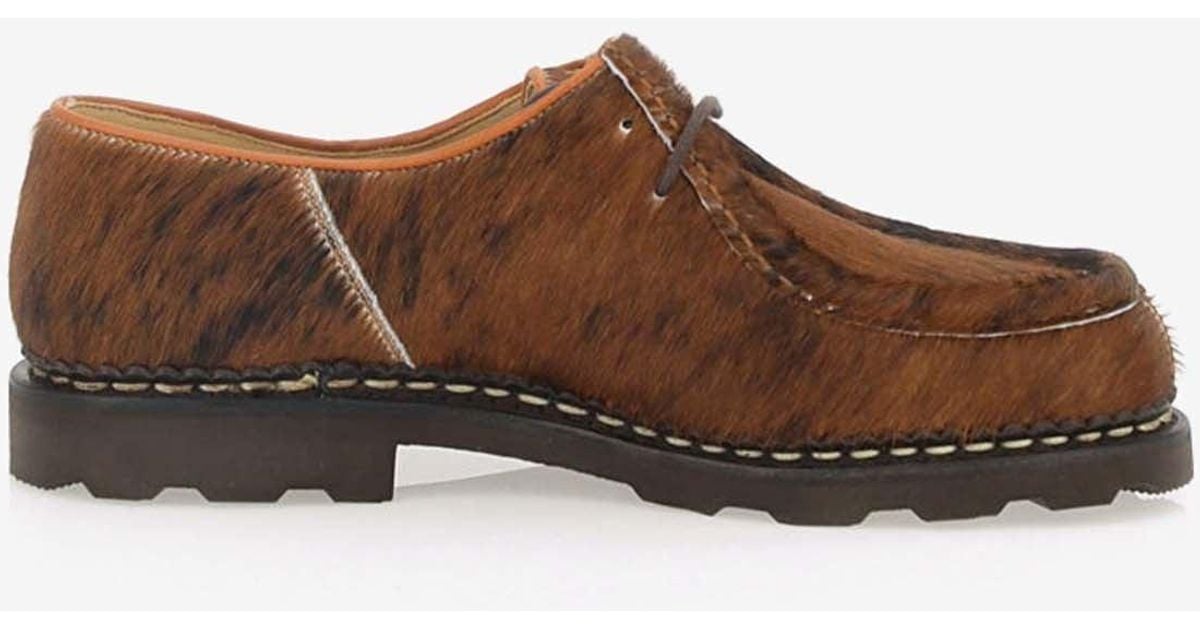 Paraboot Michael Pony Hair Derby Shoes in Brown for Men | Lyst