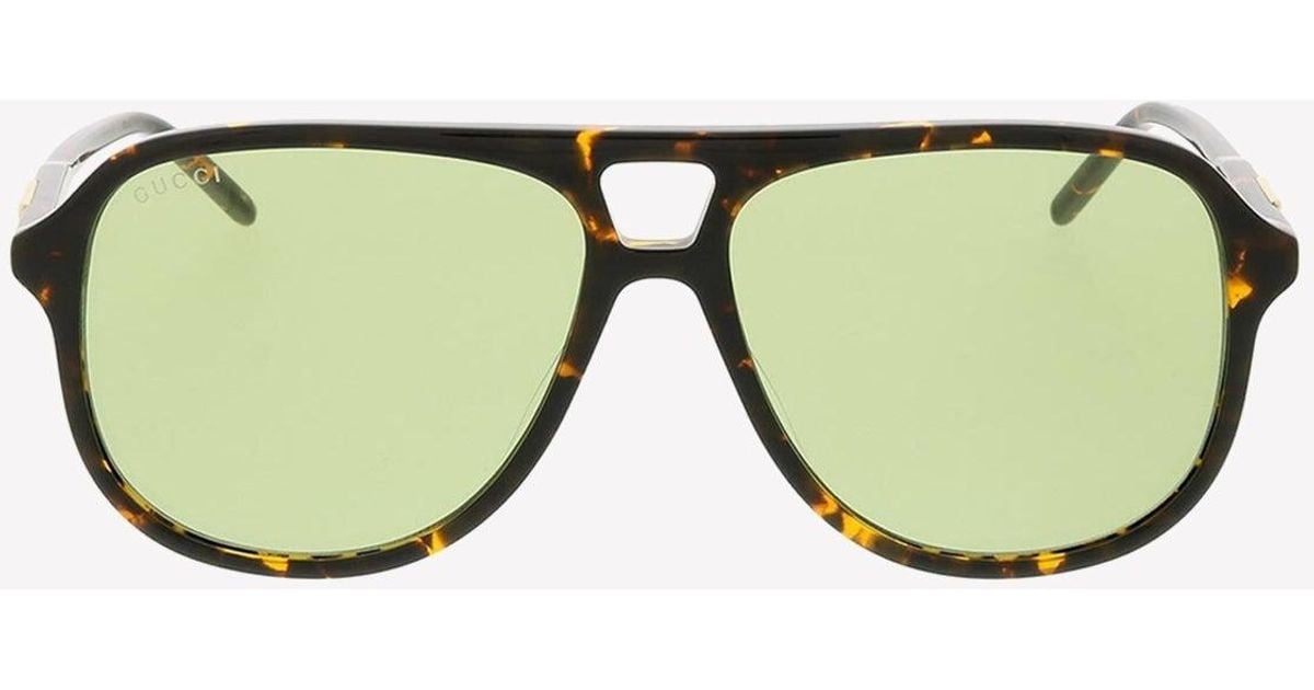 Gucci Havana Print Aviator Sunglasses In Brown For Men Lyst Uk