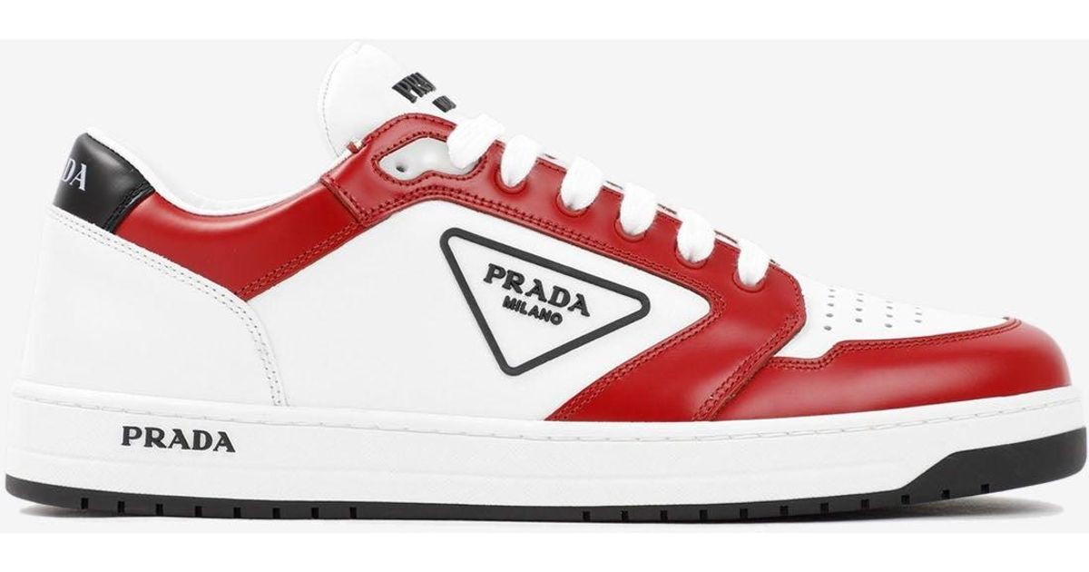 Prada District Low-top Leather Sneakers in White for Men | Lyst Australia