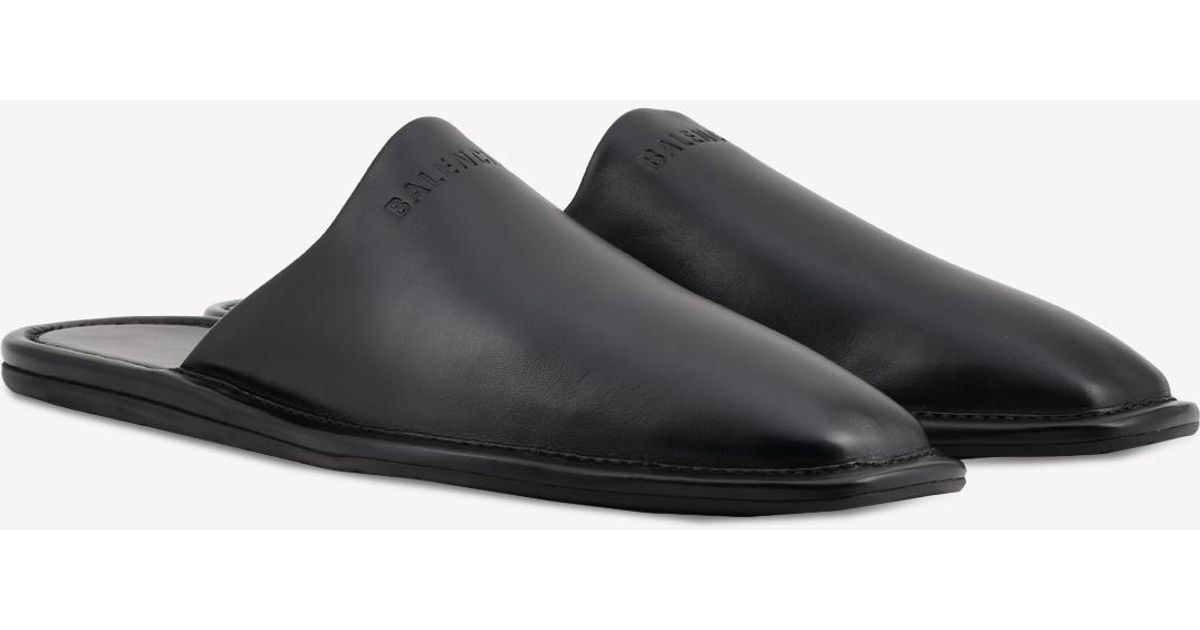 Balenciaga Cosy Carrera Leather Mules in Black for Men Lyst