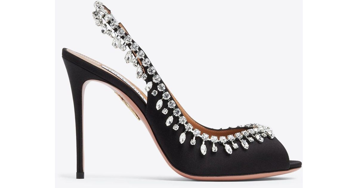 Aquazzura temptation shop crystal sandal 105