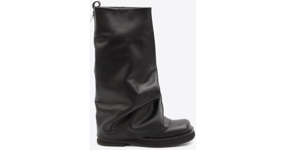 The Attico Robin Layered Combat Boots in Black | Lyst