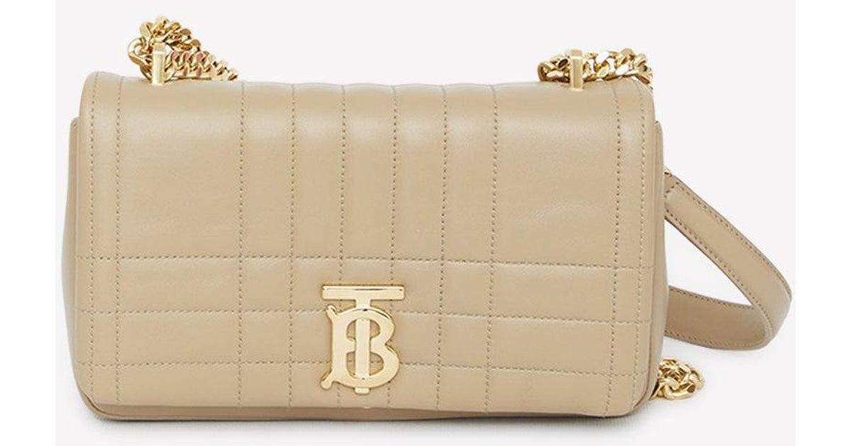 Burberry Small Lola Leather Shoulder Bag in Natural Lyst