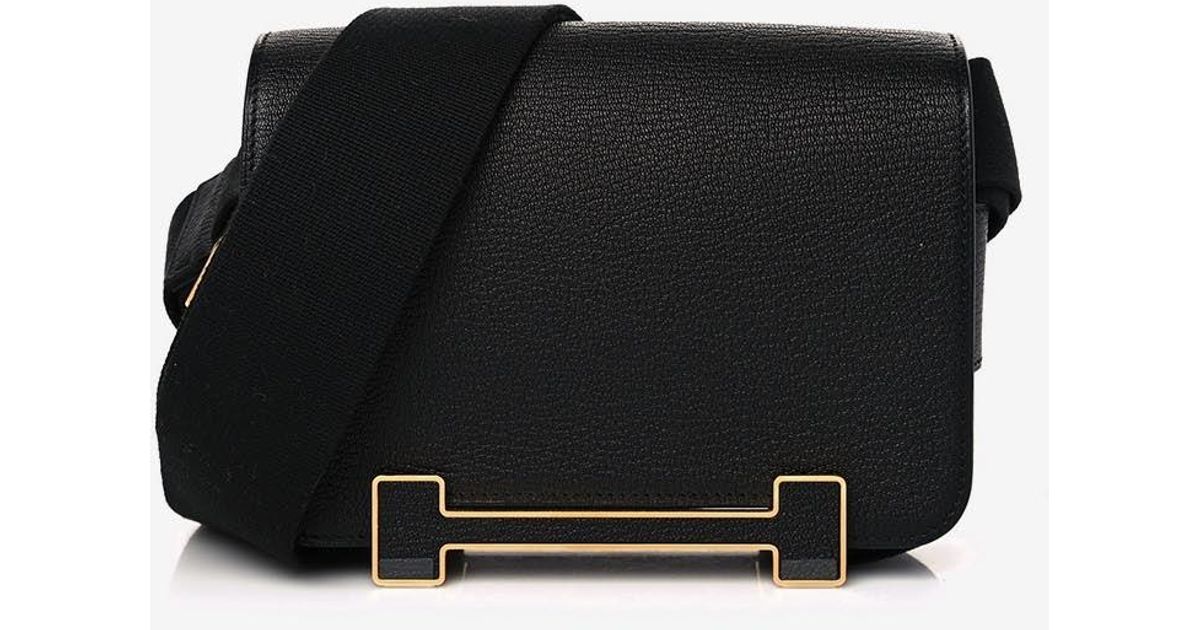 Hermès Geta Shoulder Bag In Black Chèvre Mysore With Gold Hardware Lyst