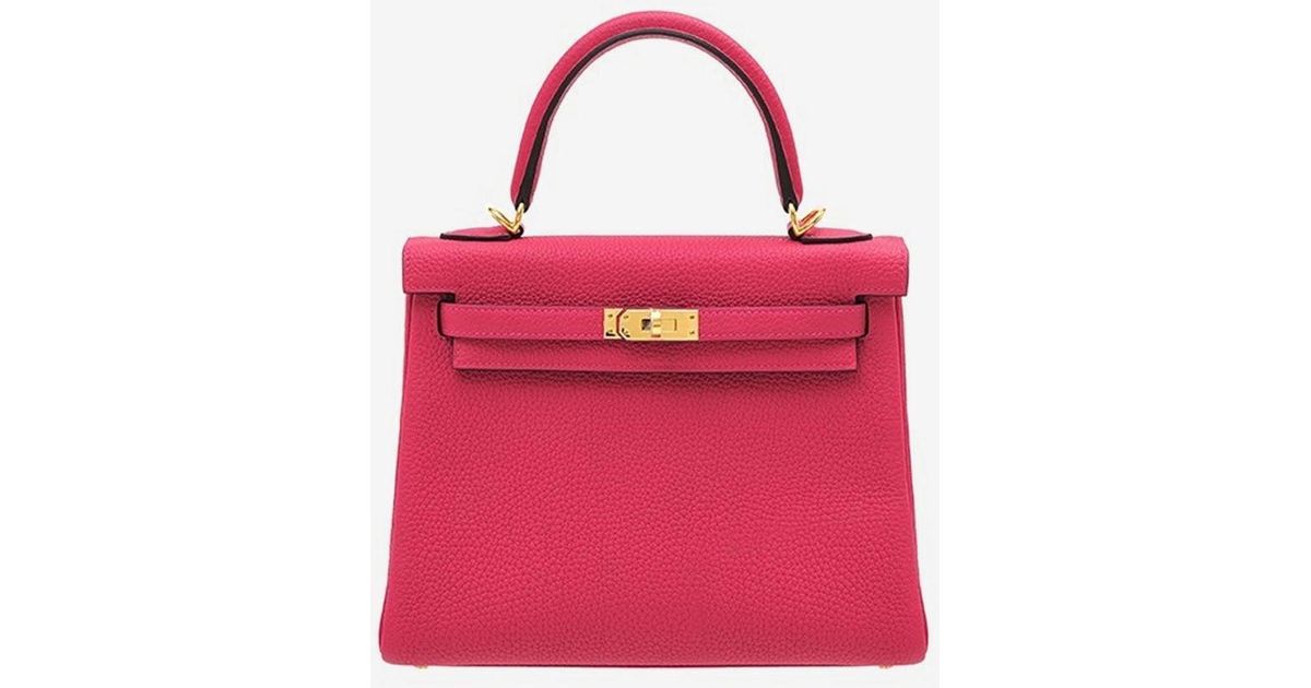 Hermès Leather Kelly 25 In Framboise Togo With Gold Hardware in Pink | Lyst
