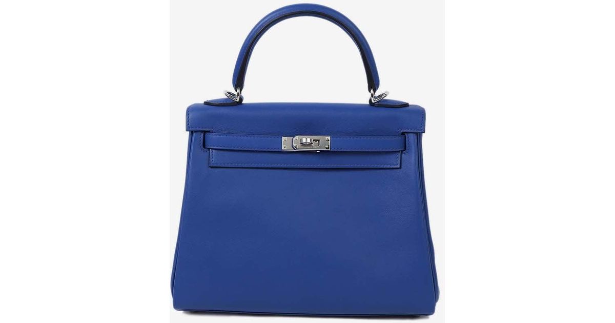Hermès Kelly 25 In Blue Royal Swift Leather With Palladium Hardware | Lyst