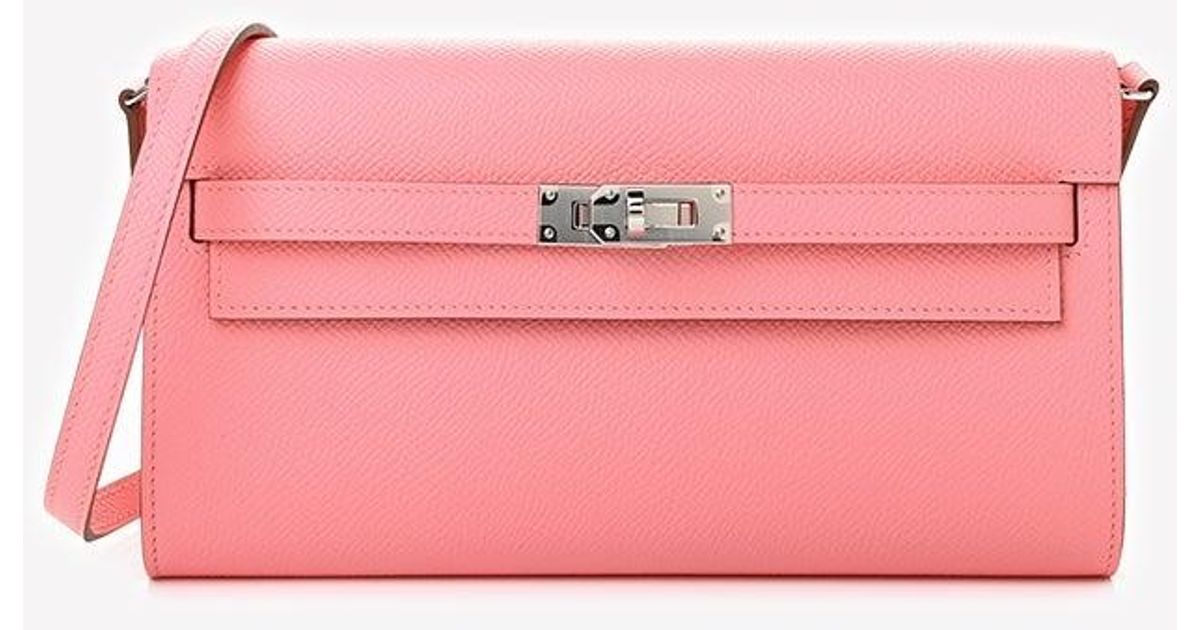 Hermès Kelly Wallet To Go Rose Confetti Epsom Palladium Hardware
