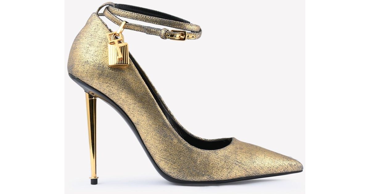 Tom Ford Padlock 105 Metallic Leather Pumps | Lyst