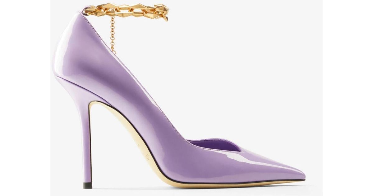 Jimmy Choo Diamond Talura 100 Chained Denim Pumps in Pink Lyst