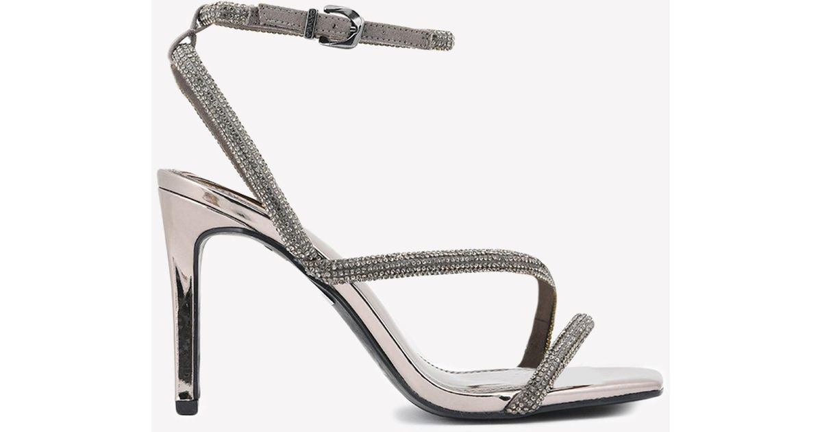 Kurt Geiger Paparazzi 90 Crystal Embellished Sandals in White Lyst