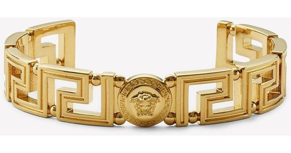 Versace Medusa Greca Cuff Bracelet in Gold (White) Lyst Canada