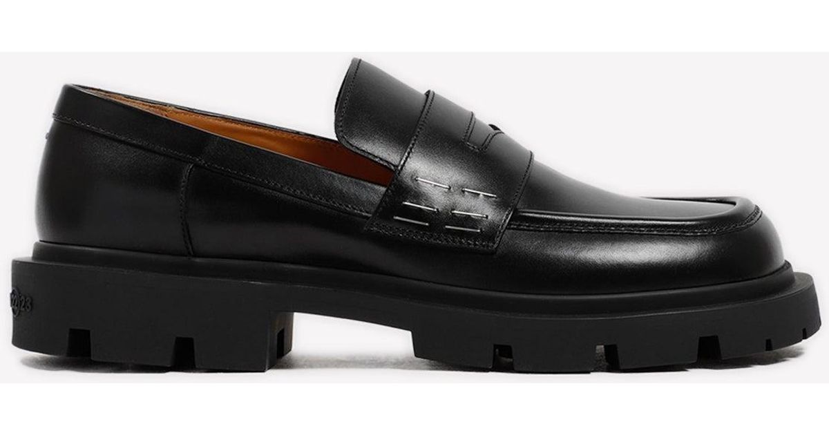 Maison Margiela Slip-on Leather Chunky Loafers in Black for Men | Lyst UK