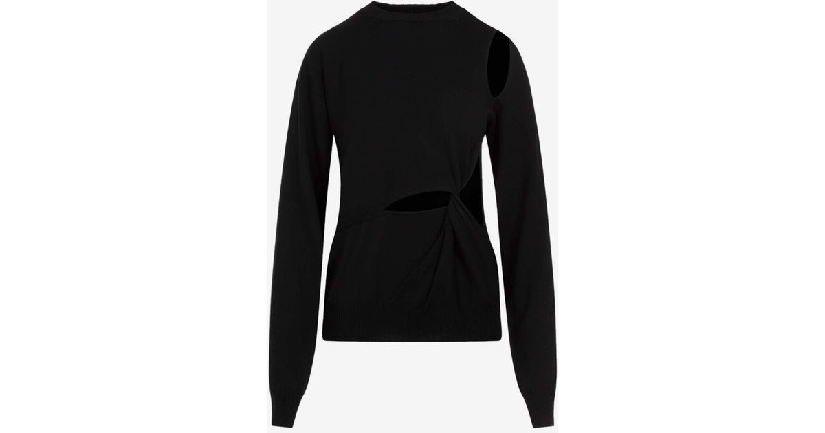 Sportmax Holiday Cut-out Wool Sweater in Black | Lyst