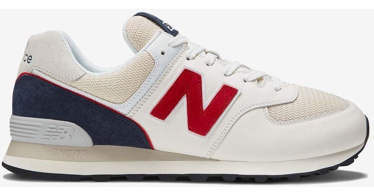 New Balance 574 Lowtop Sneakers In Sea Salt With Nb Navy in White for Men Lyst UK