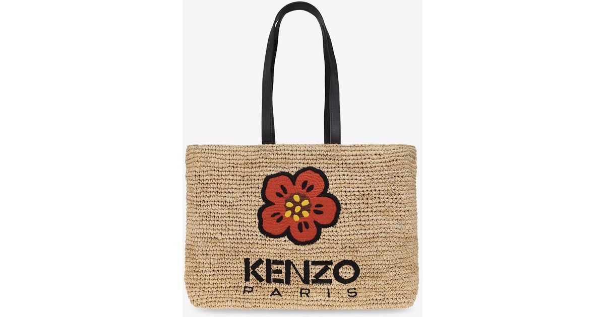 KENZO Large Raffia Elephant Tote Bag in Natural Lyst