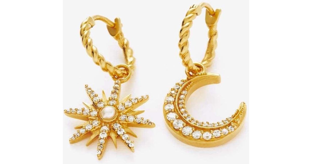 Missoma X Harris Reed Moonlight Charm Earrings in Metallic | Lyst