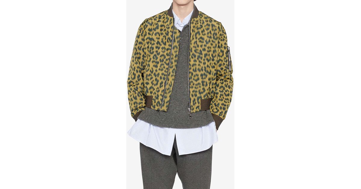 Dior Leopard-print Bomber Jacket Gray for Men | Lyst
