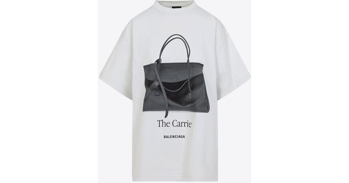 Tシャツ・カットソー BALENCIAGA 'The Carrie' T-shirt Balenciaga The Carrie Oversized T-Shirt in White | Lyst