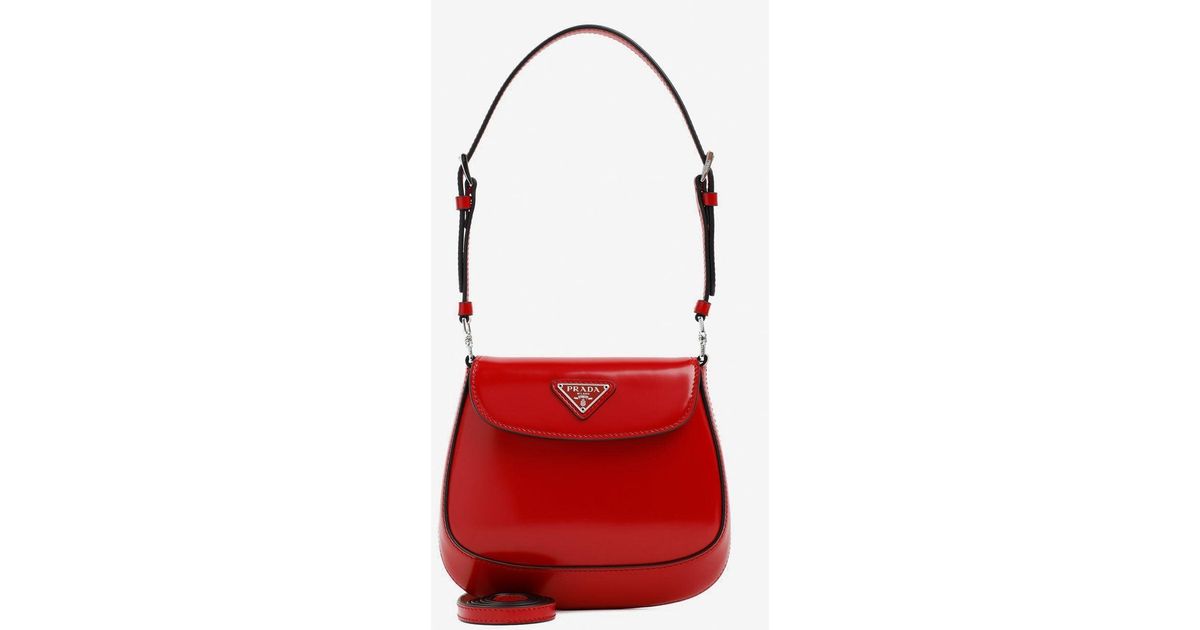 Prada Mini Cleo Shoulder Bag In Brushed Leather in Red Lyst Canada