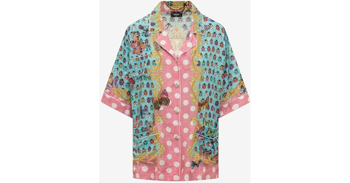 Versace Butterflies Polka Dot Shirt | Lyst