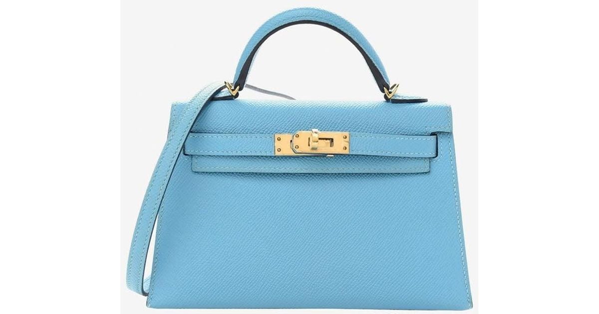 Hermes Mini Kelly 20 HSS Sellier Bag Deep Bleu / Bleu Izmir Epsom Palladium  • MIGHTYCHIC • 