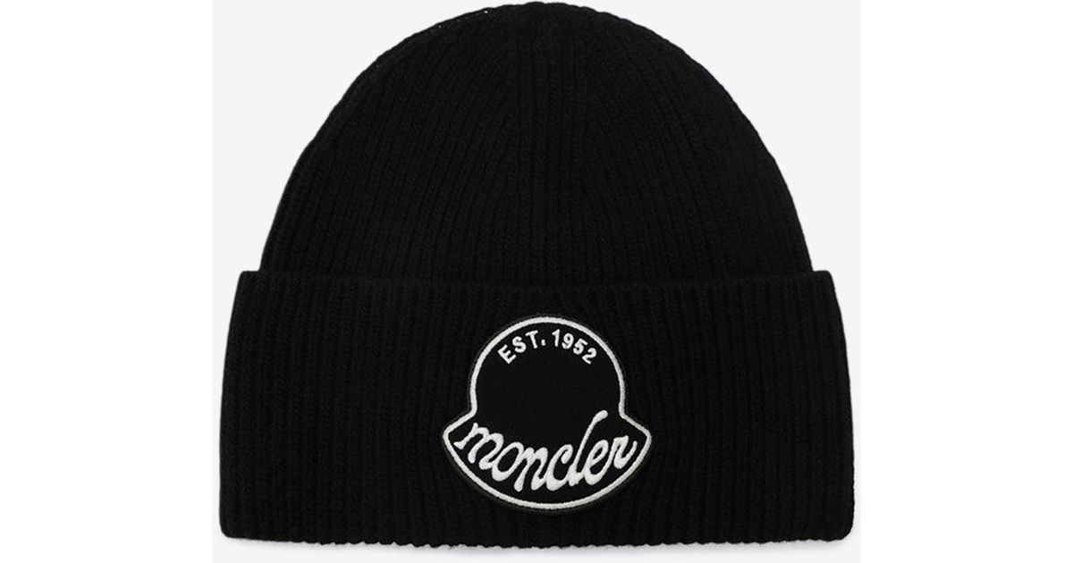 Farfetch Moncler Grenoble Beanie Black Moncler Logo Embroidered - Main Image