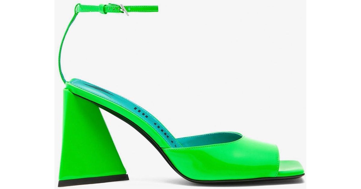 The Attico Piper 85 Sandals In Eco-friendly Patent Leather in Green | Lyst