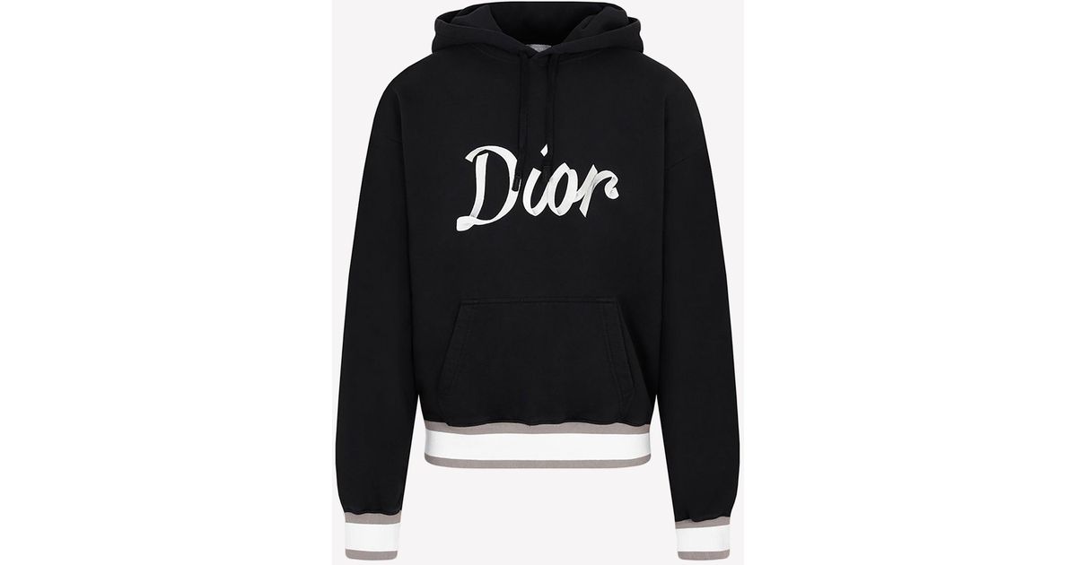 Dior Logo Hooded Sweatshirt in Black for Men | Lyst Canada