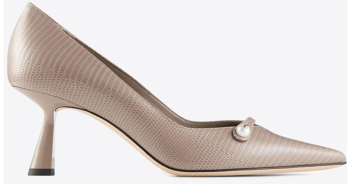 Jimmy Choo Rosalia 65 Lizard Print Leather Pumps in White | Lyst