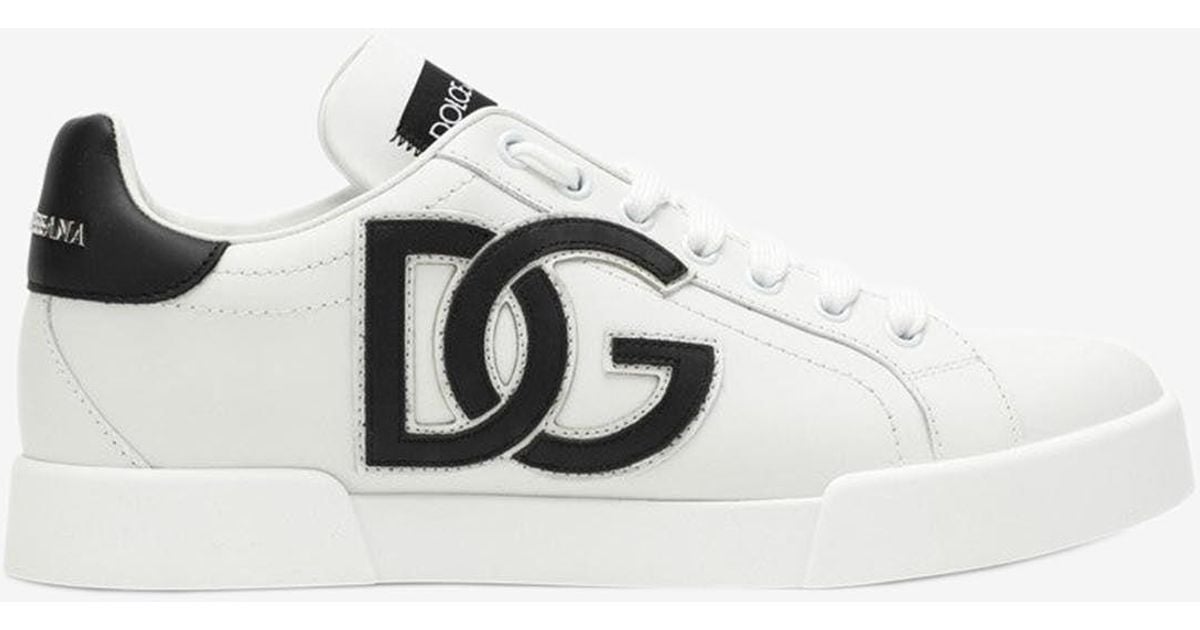 Dolce & Gabbana Portofino Dg Logo Low-top Sneakers in White | Lyst
