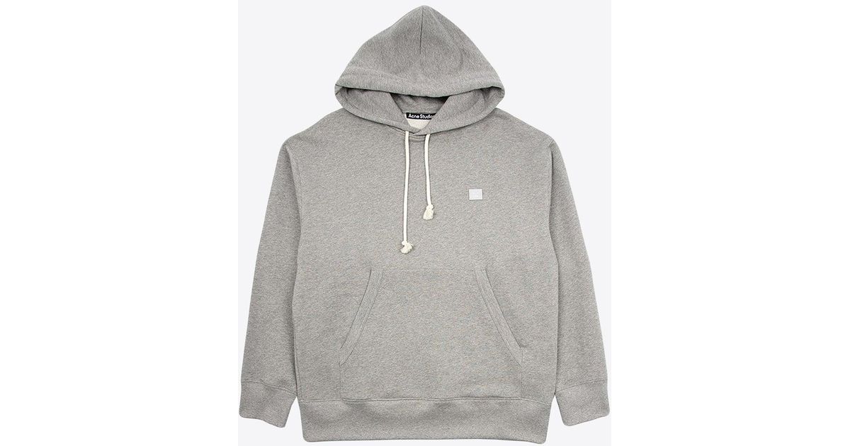 Acne Studios Face Logo Hooded Sweatshirt in Gray for Men | Lyst