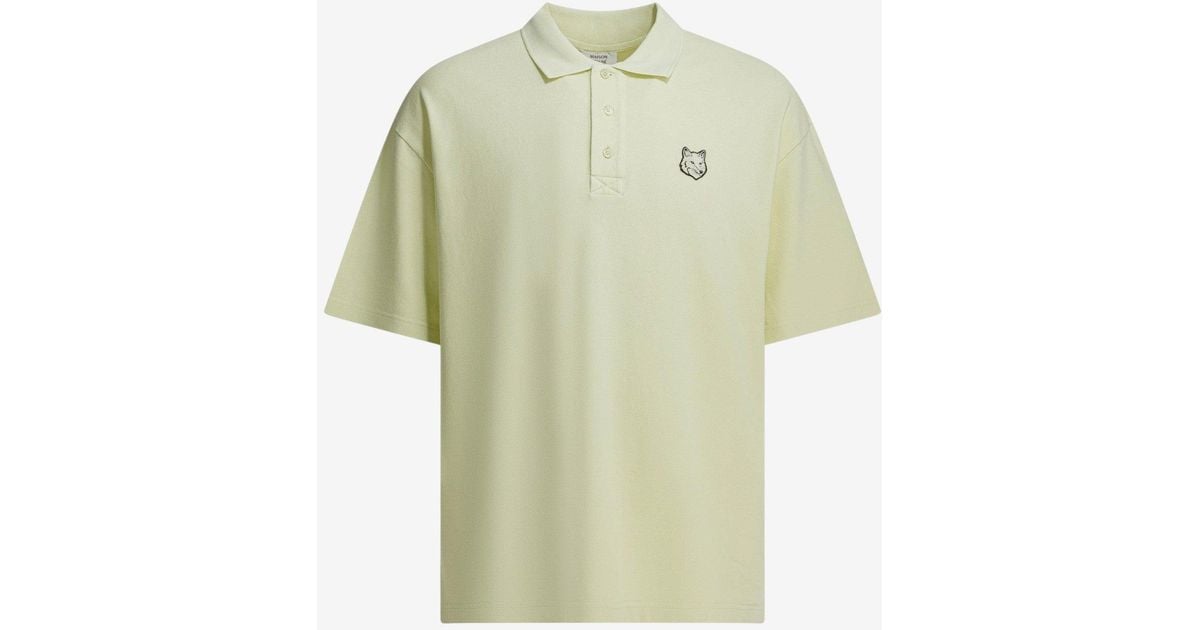 Fit Fox Maison Kitsuné Fox Head Polo T-Shirt in Green for Men | Lyst