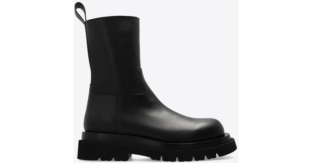Bottega Veneta Lug Calf Leather Boots in Black for Men Lyst