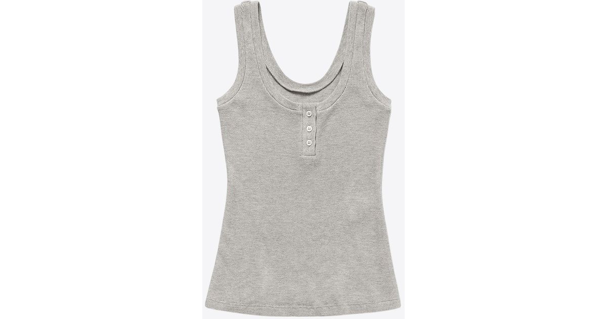Waffle Rib Tank 1989 STUDIO Waffle Ribbed Tank Top in Gray | Lyst
