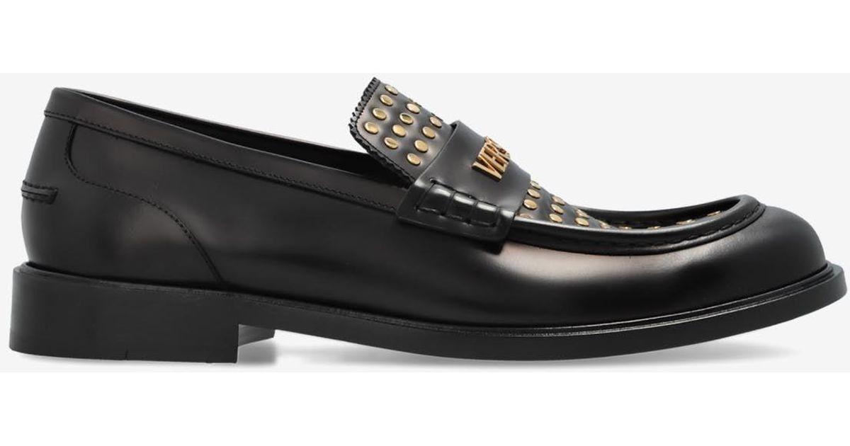 Versace Leather Shoes Type Loafers in Black for Men | Lyst