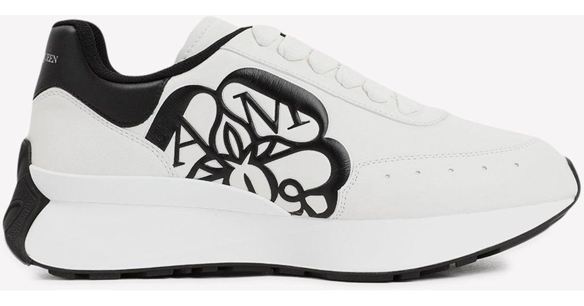 Alexander McQueen Leather Sprint Runner Sneakers in White | Lyst