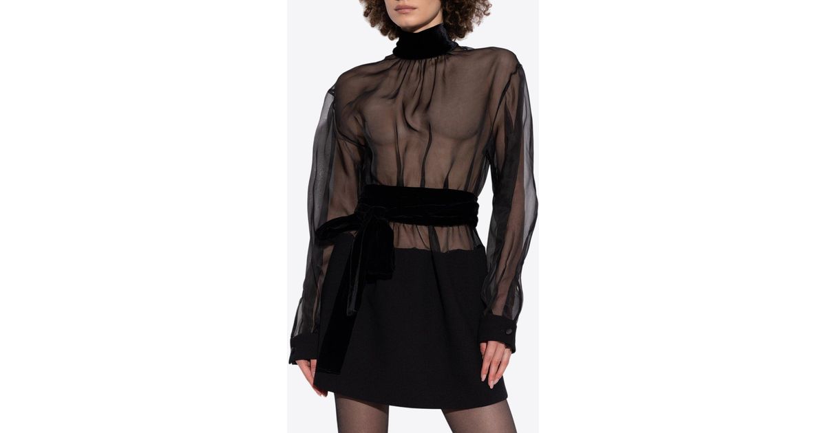 【送料&関税込】Dolce & Gabbana Black Organza Mini Dress Dolce & Gabbana Wool Crepe And Organza Mini Dress in Black