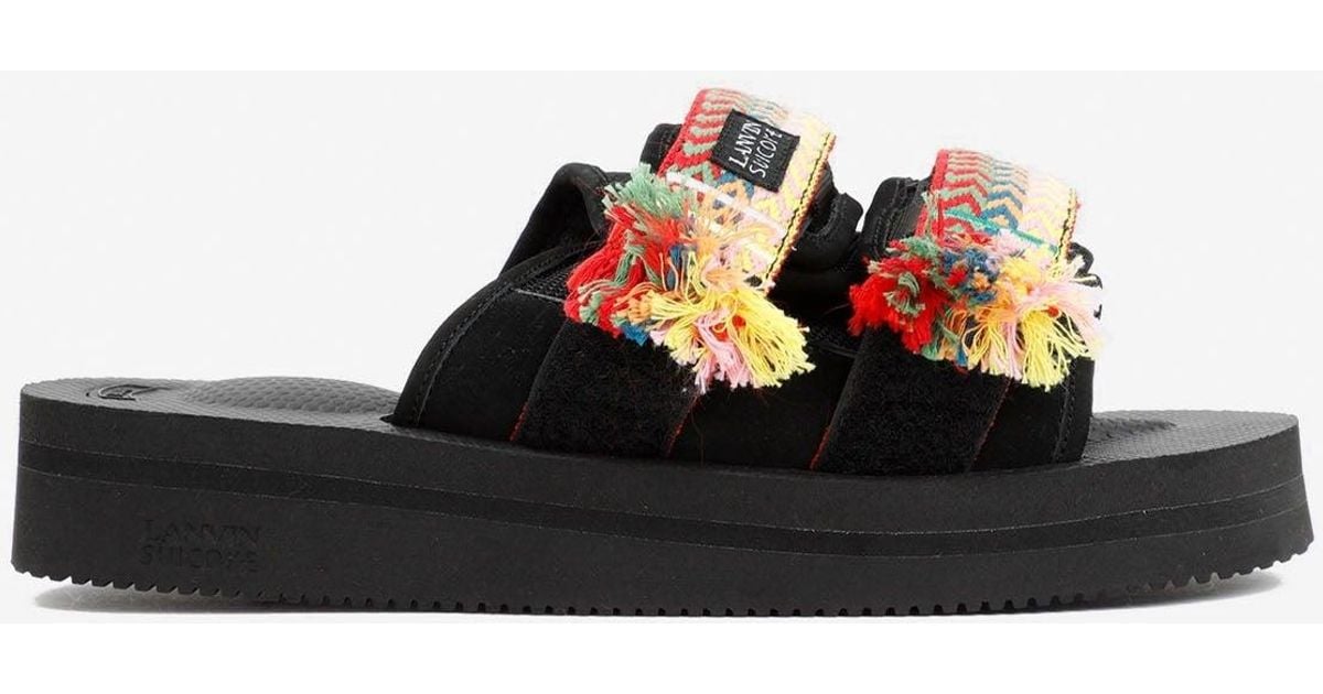 Lanvin X Suicoke Curb Nubuck Sandals in Black for Men | Lyst