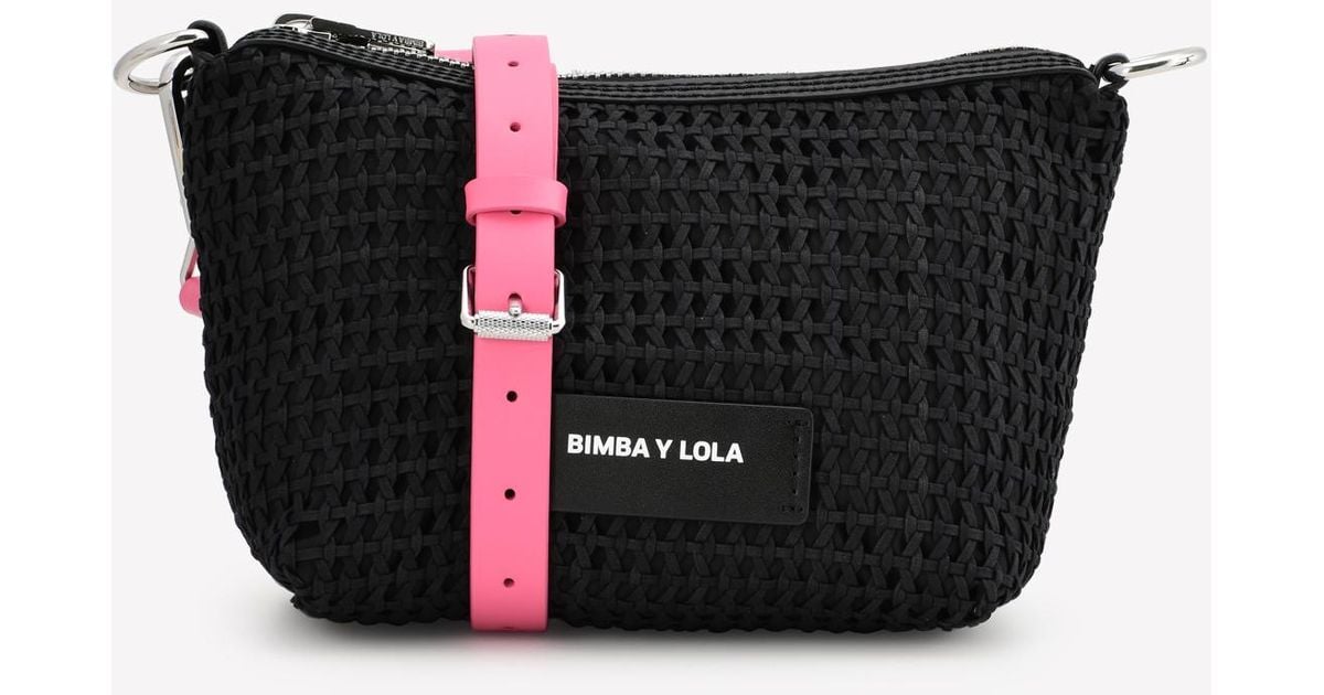 Bimba Y Lola Synthetic Small Plaited Crossbody Bag in Black Lyst
