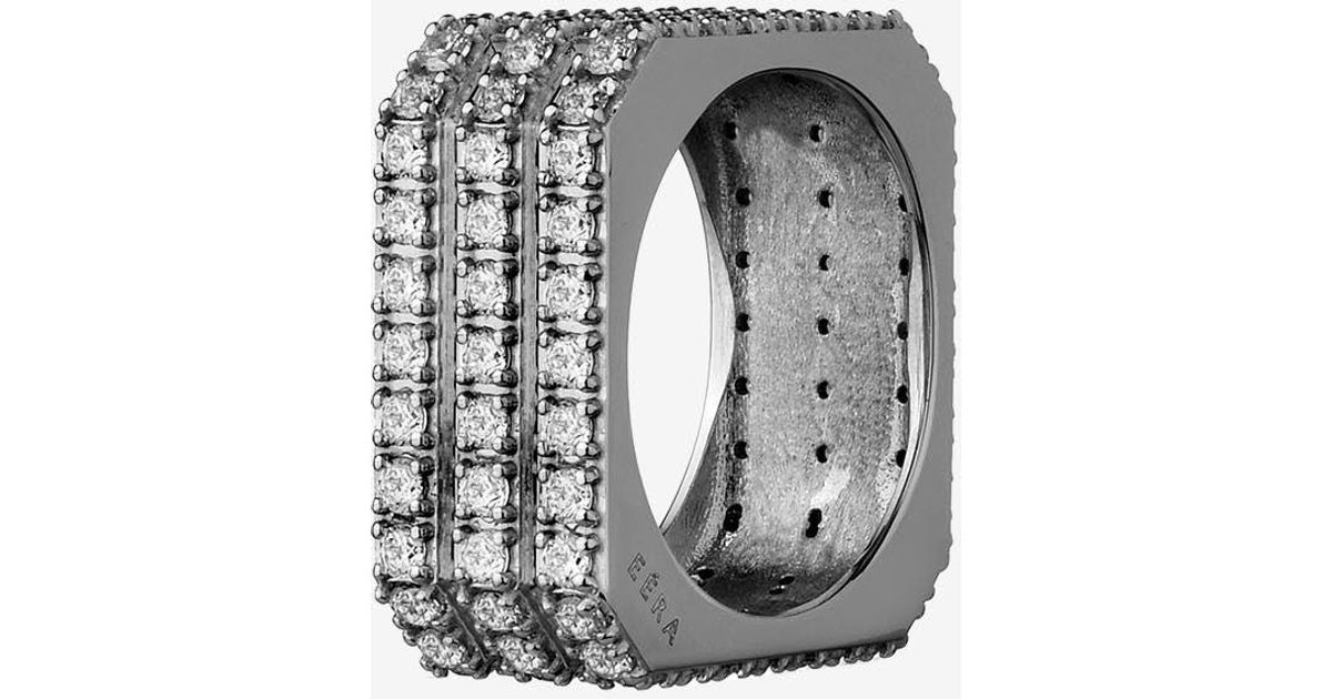 Eera Candy Triple Ring in White | Lyst