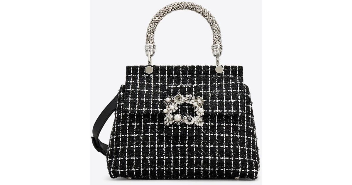 【Roger Vivier】Jewel Efflorescence ミニ バッグ Jewel Efflorescence Mini Bag in satin Black Woman