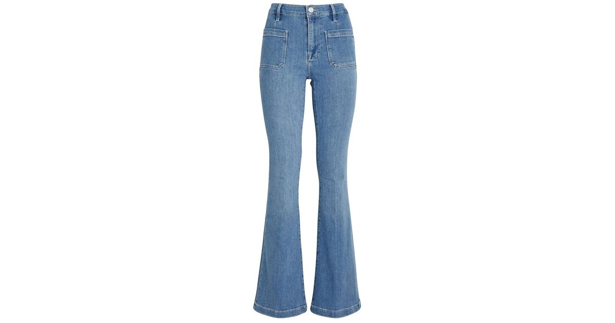 FRAME Le Bardot Flare Jeans in Blue | Lyst