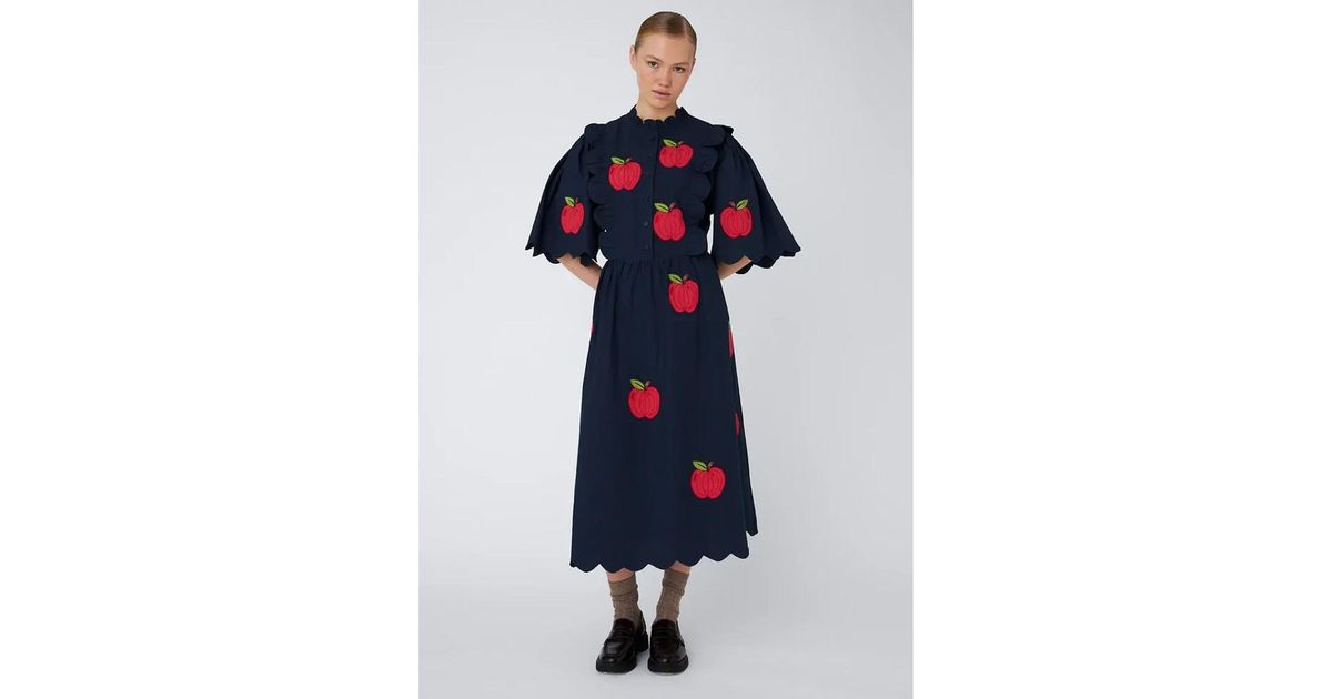 stella nova embroidered midi dress Embroidered Midi skirt with Scallops – Mazooka Berlin