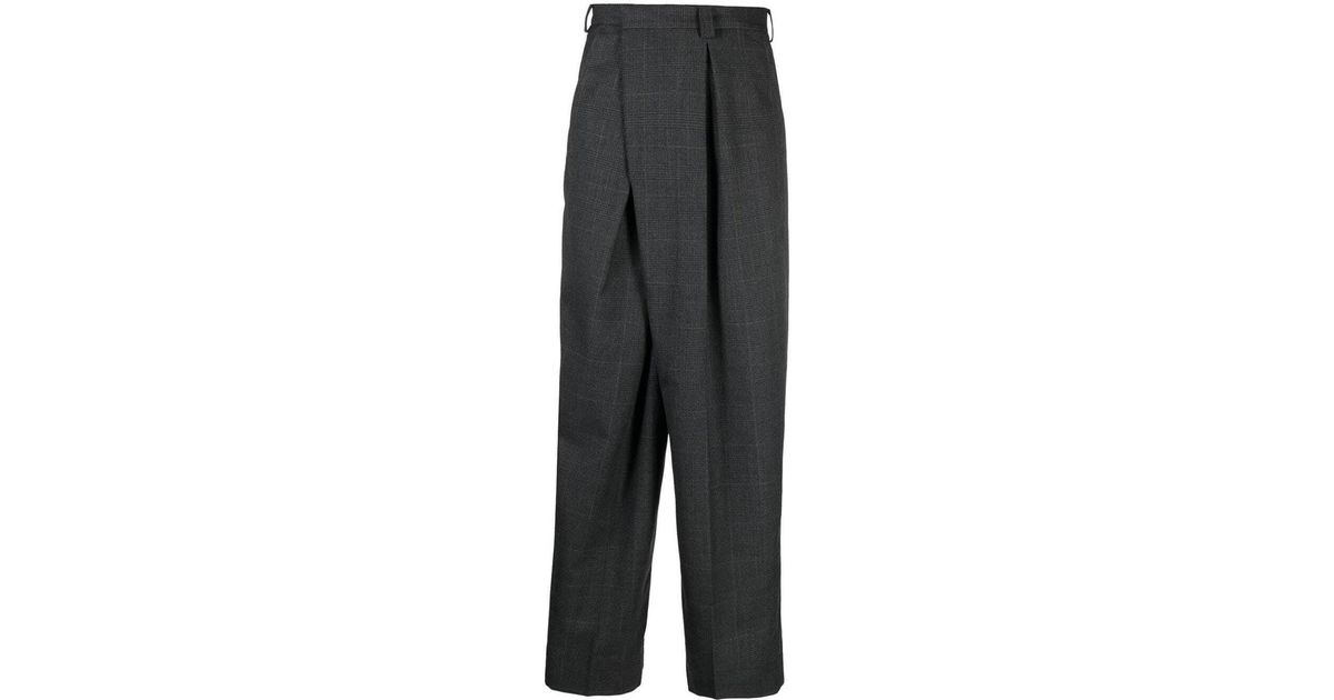 Acne Studios Tailored Wool Blend Wrap Trousers in Grey for Men
