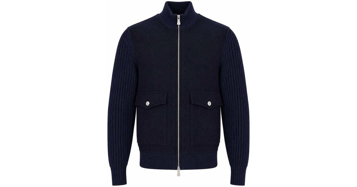 Eleventy Bomber in Blue for Men | Lyst
