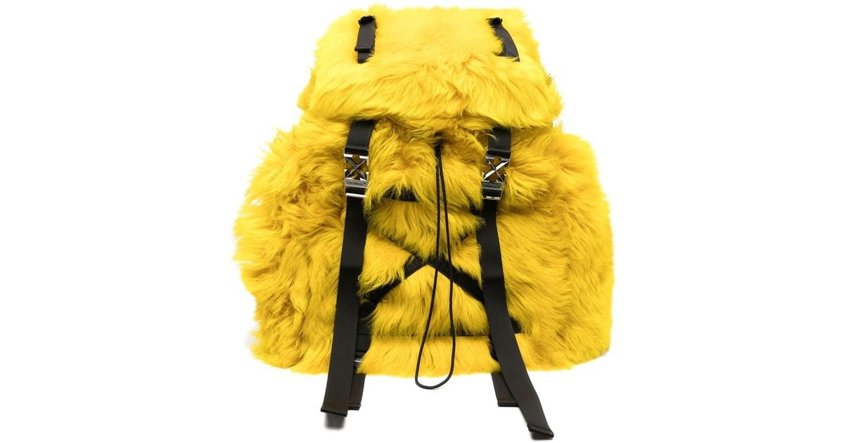 New never used …. Moschino Yellow Furry Fur  Backpack Another one. Hat & Bag: @jdfashionmonsta Coat: @shopakira  main image 2