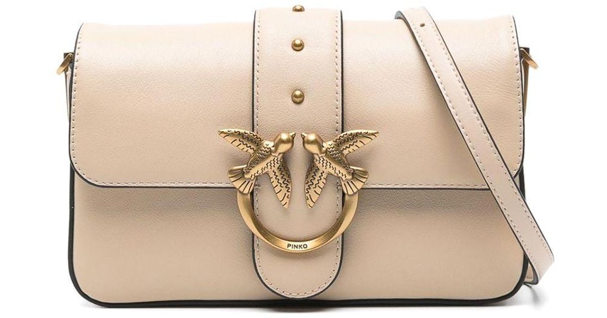 Pinko Love Bag Large Soft Crossbody Bag in Natural | Lyst