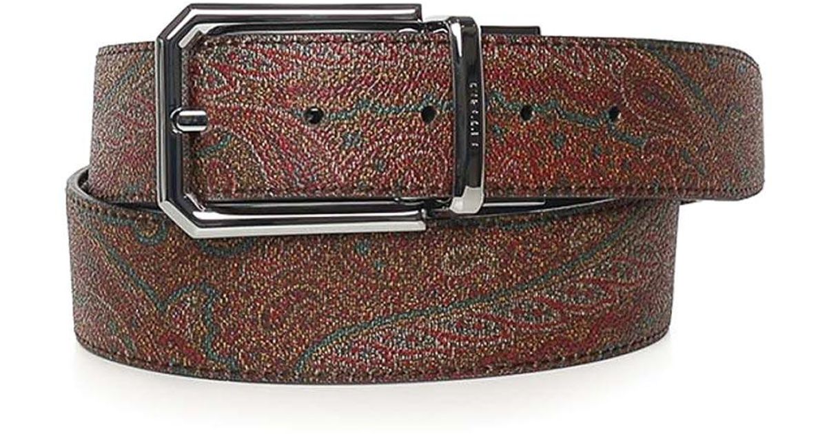 Etro Brown Calf Leather Bos Taurus Regular Belt