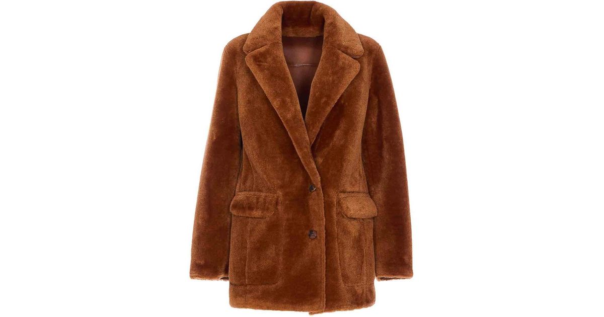 Urbancode Reversible Faux Fur Jacket in Brown | Lyst UK