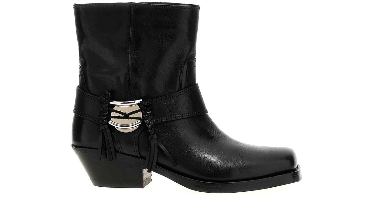 Isabel Marant Akson Gaucho Ankle Boots in Black | Lyst